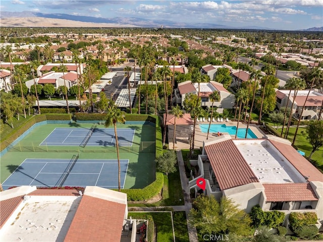 1100 E Amado Rd Unit 11A1, Palm Springs, CA 92262 - aerial perspective of suburban area featuring a pool and mountains