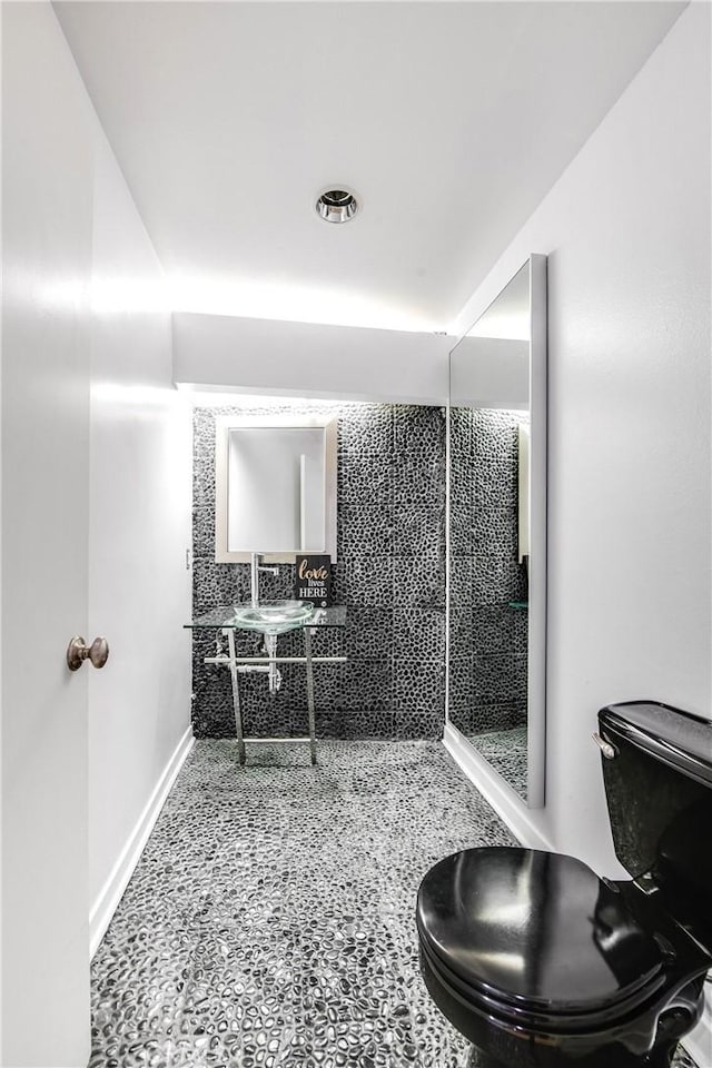 bathroom with baseboards and toilet