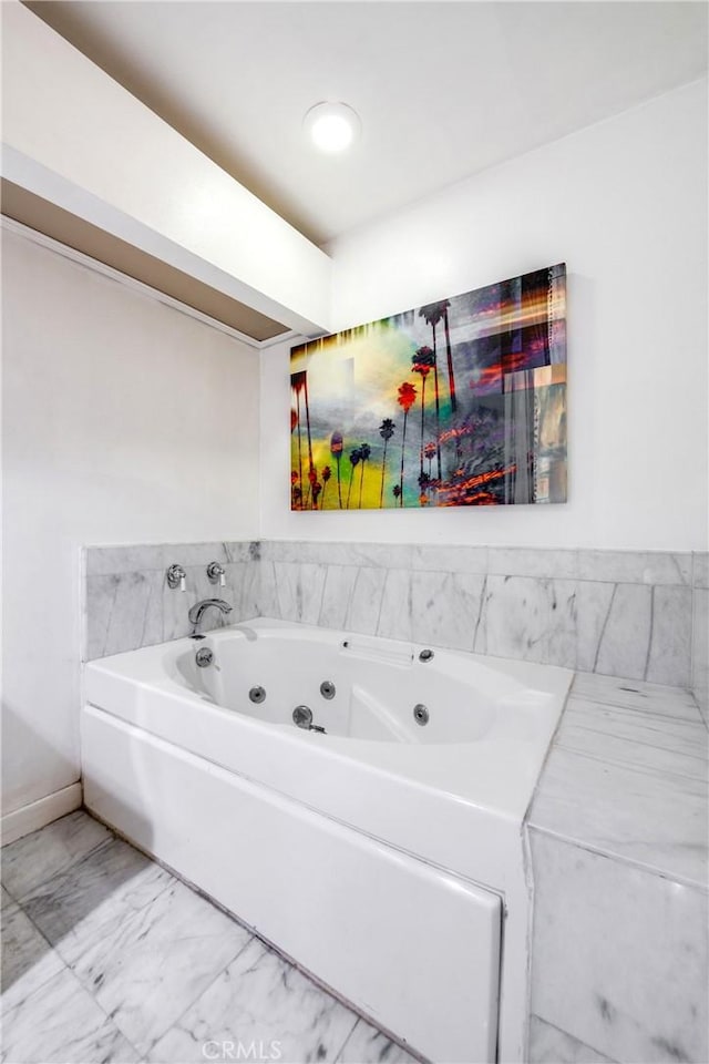 1401 S Bentley Ave Unit 203, Los Angeles, CA 90025 - full bathroom with marble finish flooring and a tub with jets