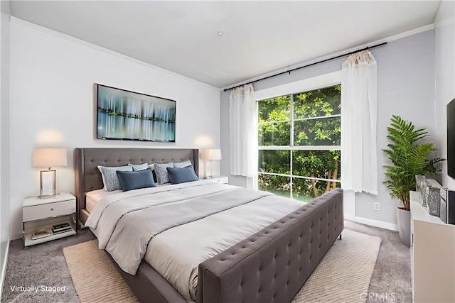 1401 S Bentley Ave Unit 203, Los Angeles, CA 90025 - bedroom with carpet floors, crown molding, and baseboards