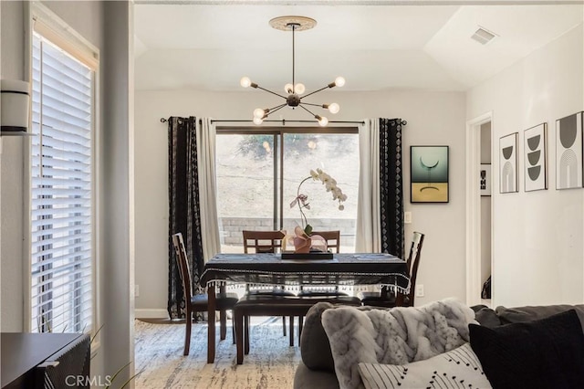 41787 Humber Dr, Temecula, CA 92591 - dining area with a chandelier and wood finished floors
