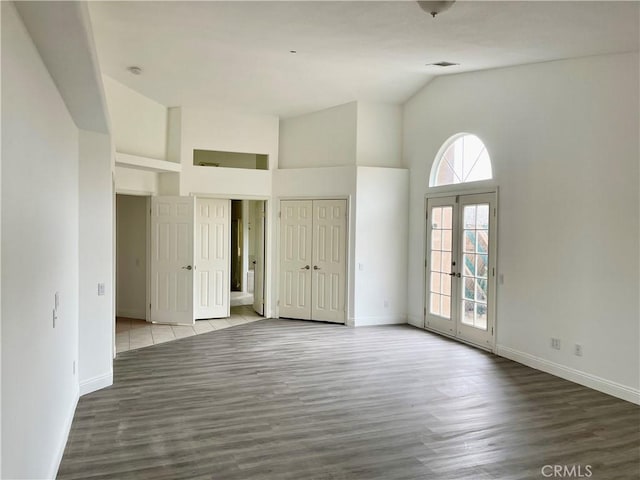 48628 Adeline Way, Morongo Valley, CA 92256 - interior space with baseboards, two closets, and wood finished floors