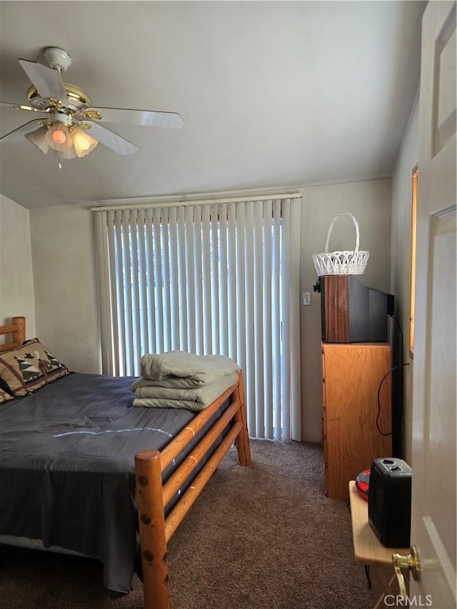 bedroom with carpet floors and ceiling fan