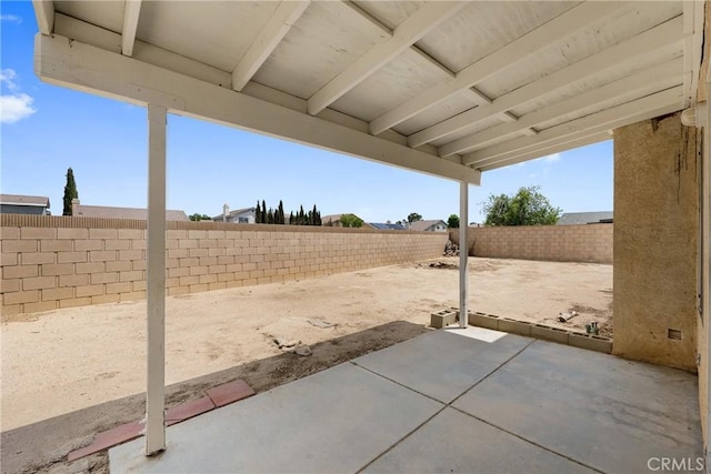 view of patio featuring a fenced backyard