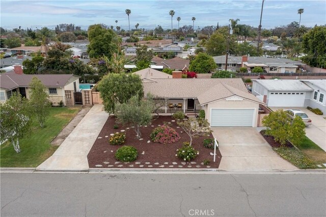 aerial view of residential area