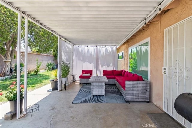 44650 2nd St E, Lancaster, CA 93535 - view of patio / terrace featuring an outdoor living space