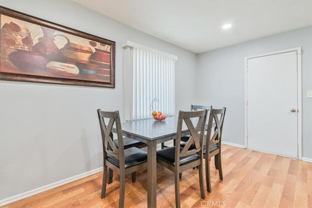 44650 2nd St E, Lancaster, CA 93535 - dining room with light wood-type flooring, baseboards, and recessed lighting