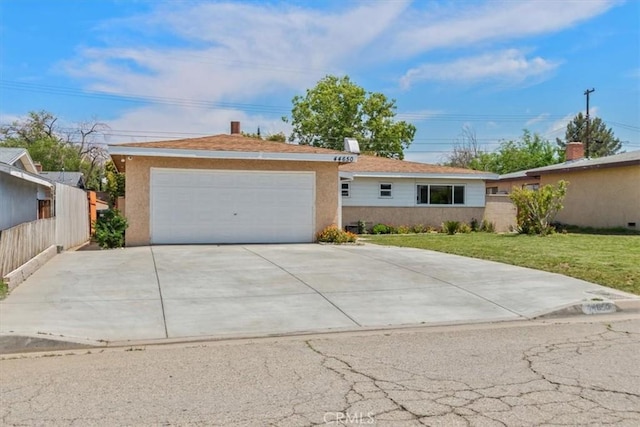 44650 2nd St E, Lancaster, CA 93535 - ranch-style home featuring driveway, a garage, and stucco siding