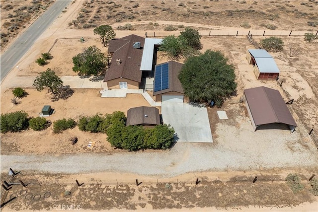 aerial view featuring a rural view and a desert view