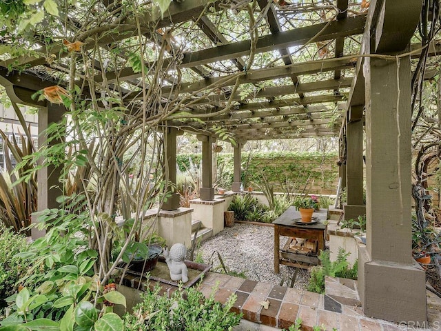 view of patio / terrace with a pergola