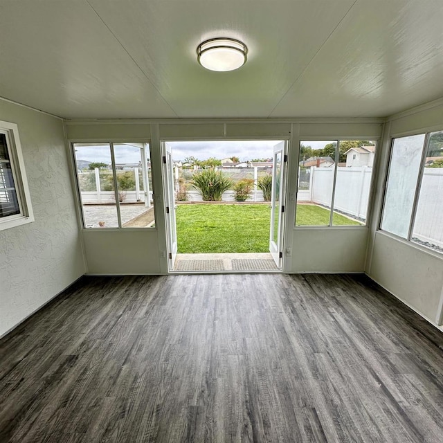 view of unfurnished sunroom