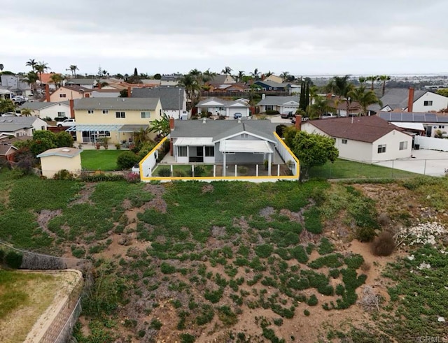bird's eye view with a residential view
