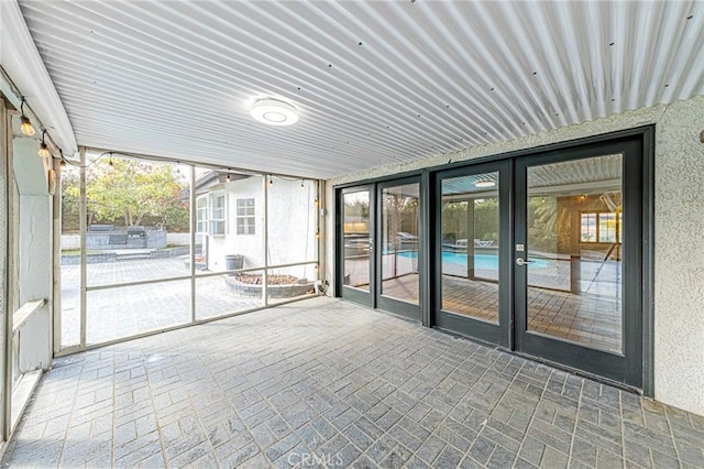 view of unfurnished sunroom