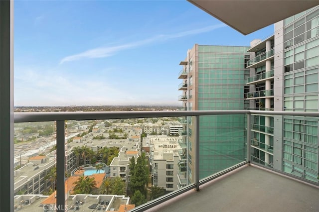 balcony featuring a view of city