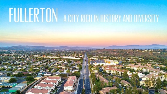 473 Periwinkle St, Fullerton, CA 92835 - aerial view at dusk of a mountain view