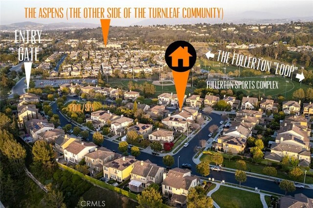 473 Periwinkle St, Fullerton, CA 92835 - aerial view of residential area