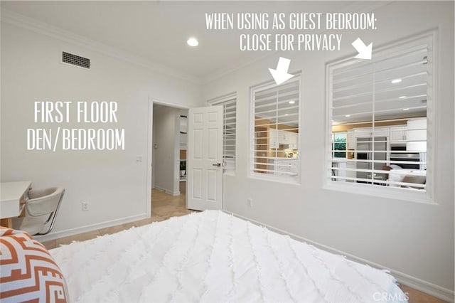 473 Periwinkle St, Fullerton, CA 92835 - bedroom featuring crown molding, baseboards, and recessed lighting