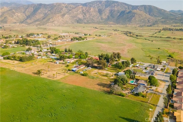 bird's eye view with a mountain view
