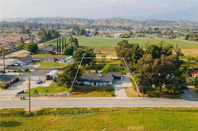 2485 W Westward Ave, Banning, CA 92220 - aerial view of property's location featuring mountains and property parcel outlined