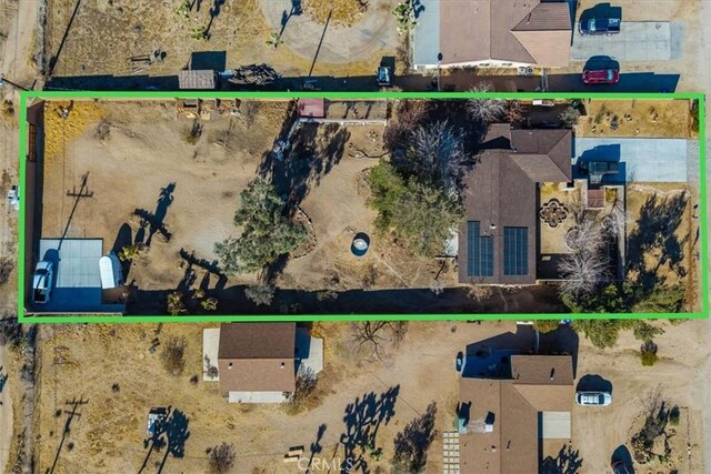 4796 Camarilla Ave, Yucca Valley, CA 92284 - aerial view of property and surrounding area featuring property parcel outlined