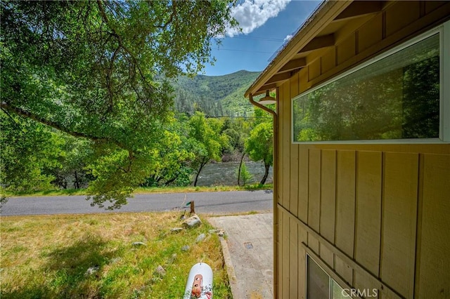 exterior space with a mountain view