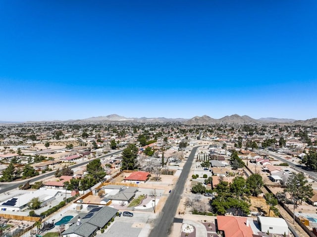bird's eye view featuring a mountain view and a residential view
