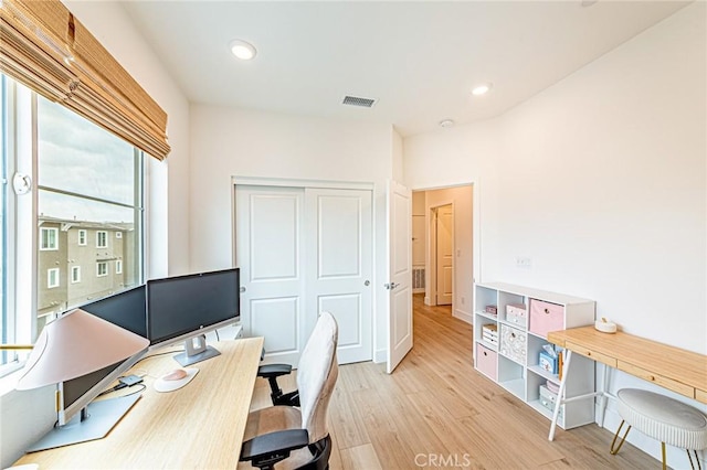 11751 Florence Ave, Santa Fe Springs, CA 90670 - office area with recessed lighting, visible vents, and light wood finished floors