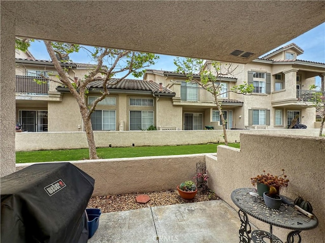 exterior space with area for grilling