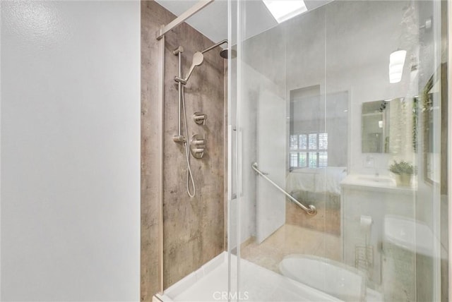 19801 Meadow Ridge Dr Unit 35, Trabuco Canyon, CA 92679 - bathroom with a sink and a shower stall