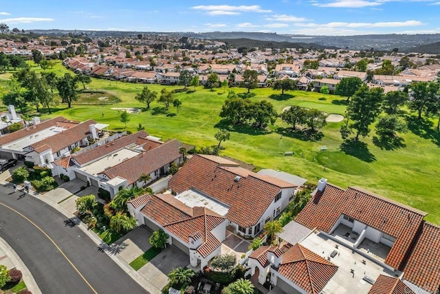 4905 Alicante Way, Oceanside, CA 92056 - aerial perspective of suburban area featuring a golf course and a mountain backdrop