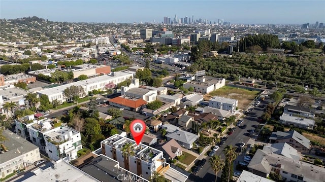 aerial view with a city view