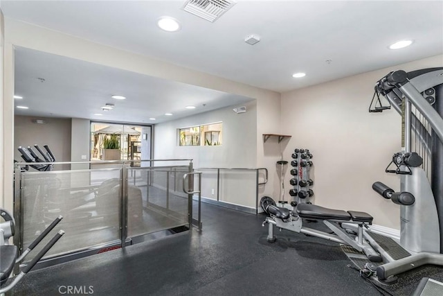 7320 Hawthorn Ave Unit 102, Los Angeles, CA 90046 - gym with recessed lighting