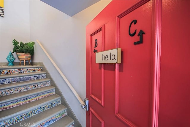 view of stairway