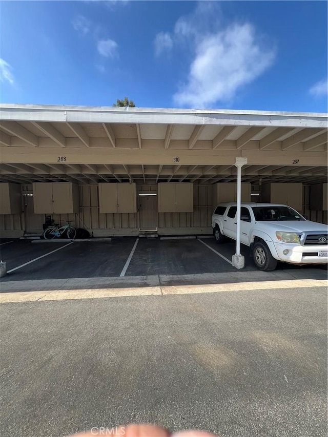view of covered parking lot