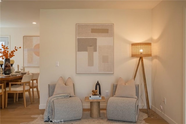 23919 Friar St, Woodland Hills, CA 91367 - living area featuring wood finished floors, baseboards, and recessed lighting