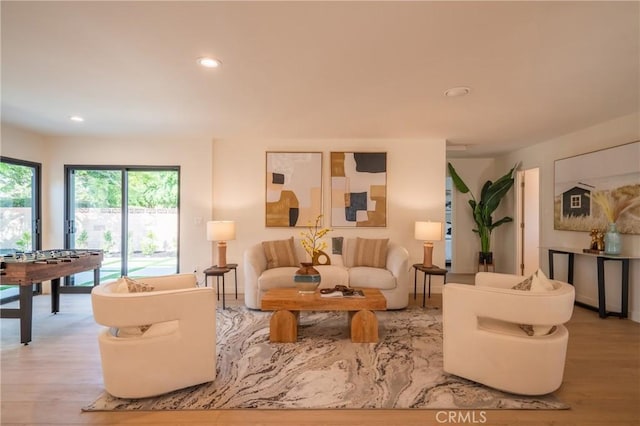 23919 Friar St, Woodland Hills, CA 91367 - living room featuring recessed lighting and wood finished floors