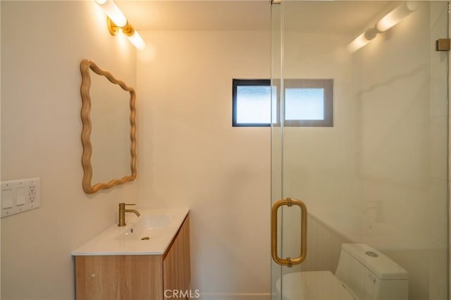 23919 Friar St, Woodland Hills, CA 91367 - full bathroom featuring vanity, a stall shower, and toilet