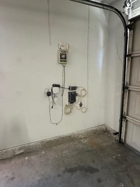 garage featuring baseboards