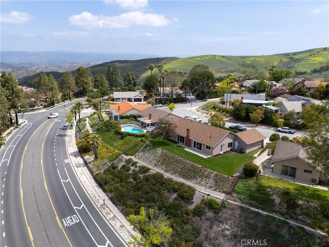 bird's eye view featuring a mountain view