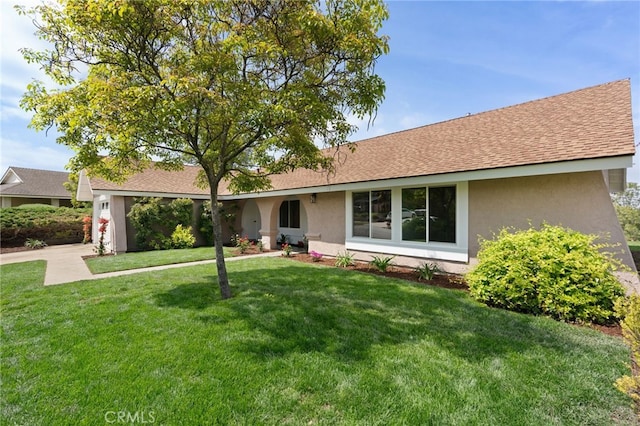3563 Quarzo Cir, Thousand Oaks, CA 91362 - single story home featuring stucco siding, a front yard, and a shingled roof