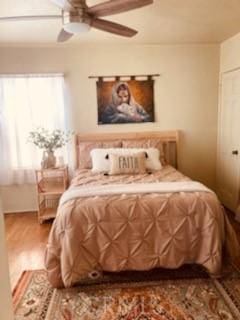 5214 Golden Ave, Riverside, CA 92505 - bedroom featuring ceiling fan and wood finished floors
