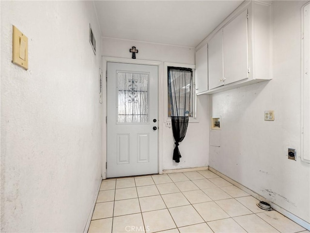 449 Highland Ave, Barstow, CA 92311 - clothes washing area featuring visible vents, cabinet space, washer hookup, and electric dryer hookup