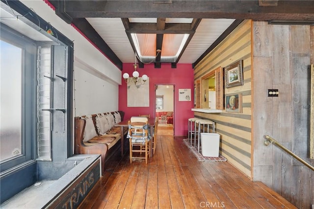2218 Pacific Ave, Venice, CA 90291 - living area featuring wood-type flooring and beam ceiling
