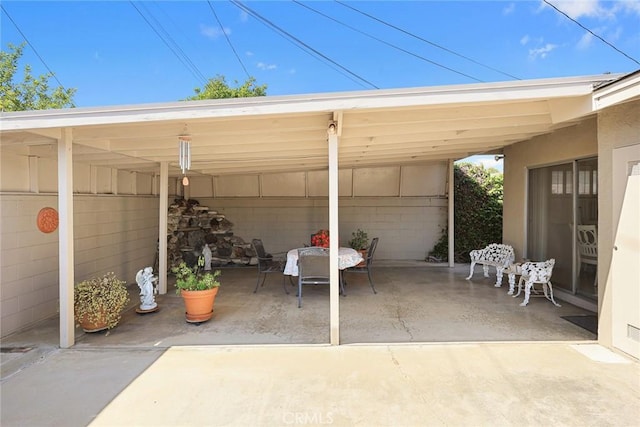 view of patio / terrace featuring outdoor dining area