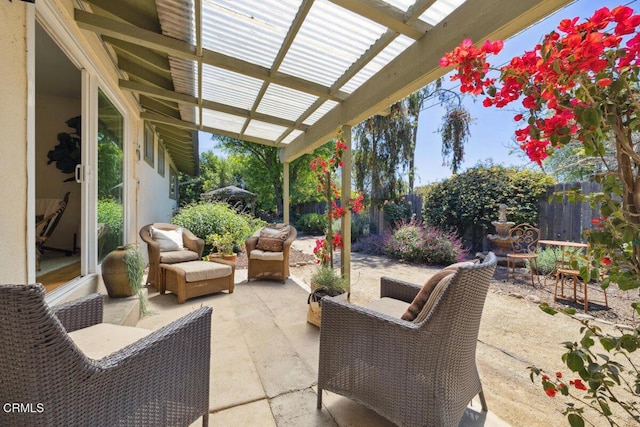 921 Topaz Ct, Ojai, CA 93023 - view of patio featuring a fenced backyard and a pergola