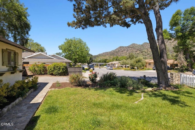 921 Topaz Ct, Ojai, CA 93023 - view of yard with fence and a mountain view
