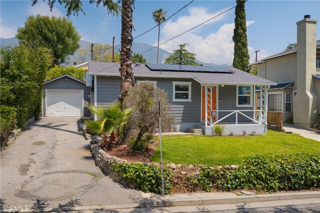 3727 3rd Ave, La Crescenta, CA 91214 - ranch-style home featuring driveway, an outbuilding, a garage, a porch, and a front lawn