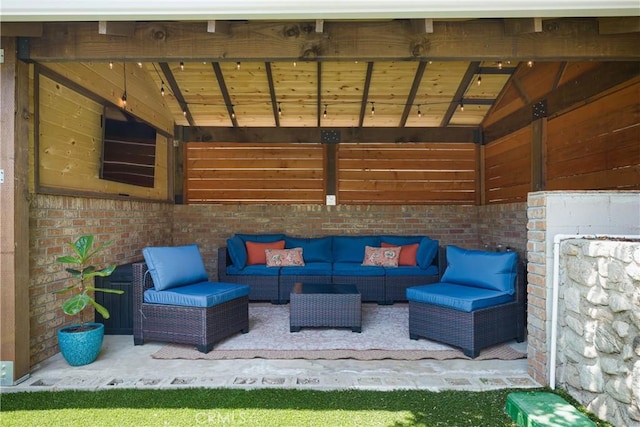 view of patio featuring outdoor lounge area