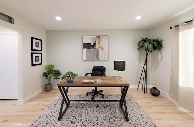 1427 N Cannon St, Orange, CA 92869 - office space featuring light wood-type flooring, recessed lighting, baseboards, and visible vents