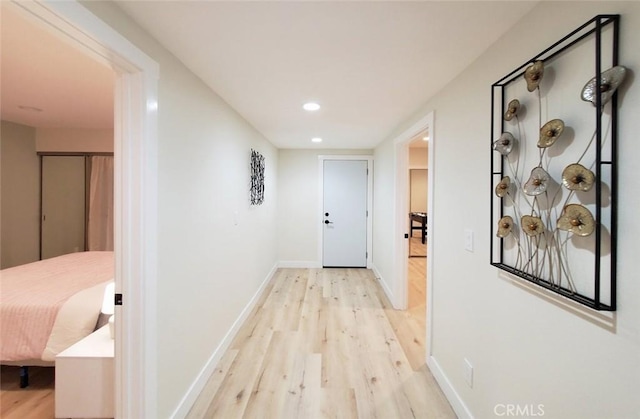 1427 N Cannon St, Orange, CA 92869 - hall featuring recessed lighting, baseboards, and light wood-type flooring